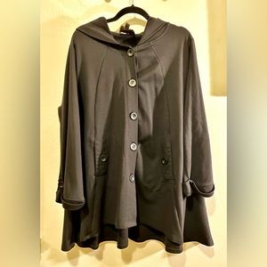 Christian Siriano✨Black Blazer Hooded Swing Coat✨Plus Size 2X✨Office✨Classy✨